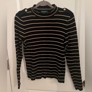 Ralph Lauren Black Gold Petite M Dark Academia quiet Luxury Petite M Sweater